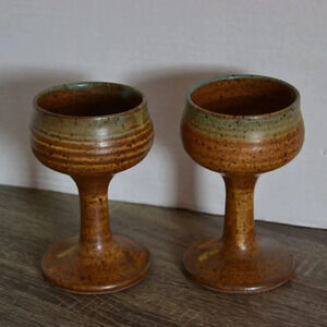 Pair  of Pottery Goblets